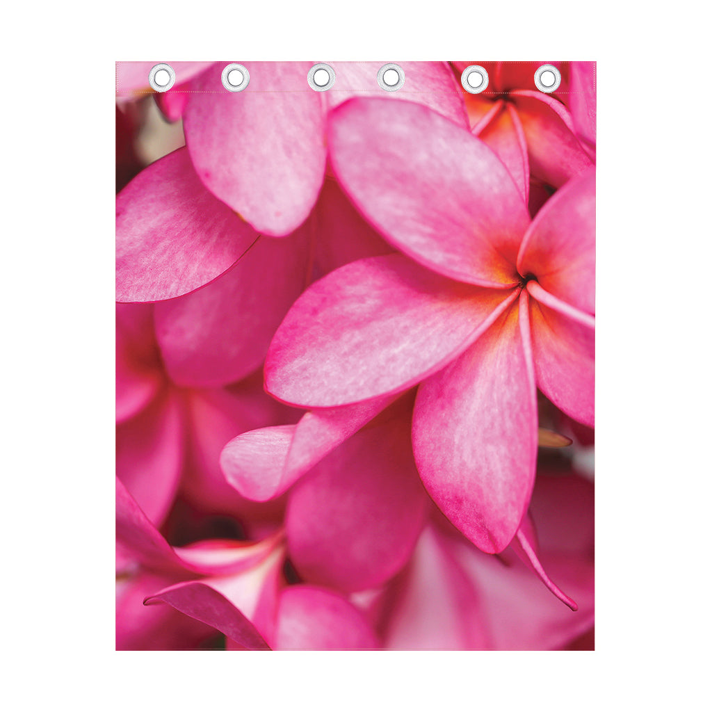 Pink Plumeria Flower Print Curtain