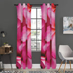 Pink Plumeria Flower Print Curtain
