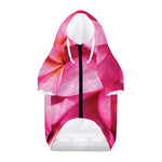 Pink Plumeria Flower Print Dog Zip Up Hoodie
