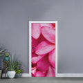 Pink Plumeria Flower Print Door Sticker