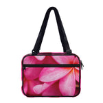 Pink Plumeria Flower Print Double Strap Bible Bag