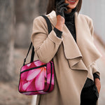 Pink Plumeria Flower Print Double Strap Bible Bag