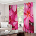 Pink Plumeria Flower Print Extra Wide Grommet Curtains