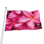 Pink Plumeria Flower Print Flag