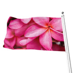 Pink Plumeria Flower Print Flag