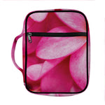 Pink Plumeria Flower Print Front Pocket Bible Bag