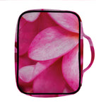 Pink Plumeria Flower Print Front Pocket Bible Bag