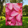 Pink Plumeria Flower Print Garden Flag