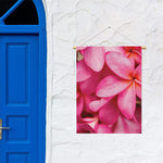 Pink Plumeria Flower Print Garden Flag