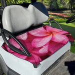 Pink Plumeria Flower Print Golf Cart Seat Cover