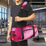 Pink Plumeria Flower Print Gym Bag