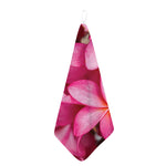 Pink Plumeria Flower Print Hand Towel