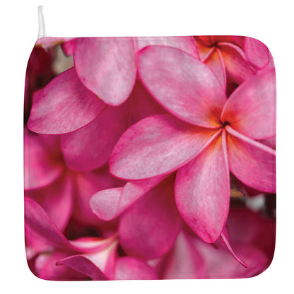 Pink Plumeria Flower Print Hand Towel