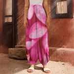 Pink Plumeria Flower Print Harem Pants