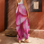 Pink Plumeria Flower Print Harem Pants