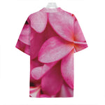 Pink Plumeria Flower Print Hawaiian Shirt