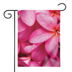Pink Plumeria Flower Print House Flag