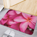 Pink Plumeria Flower Print Indoor Door Mat