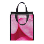 Pink Plumeria Flower Print Insulated Lunch Tote