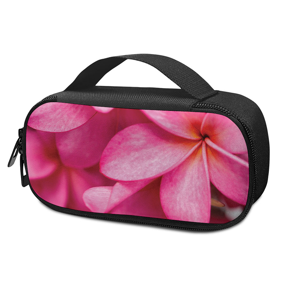 Pink Plumeria Flower Print Insulin Cooler Travel Case