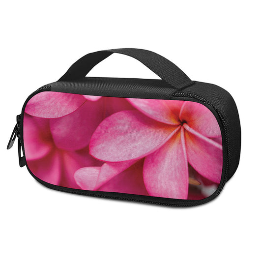 Pink Plumeria Flower Print Insulin Cooler Travel Case
