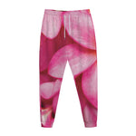 Pink Plumeria Flower Print Jogger Pants