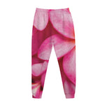 Pink Plumeria Flower Print Jogger Pants