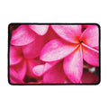 Pink Plumeria Flower Print Kitchen Mat