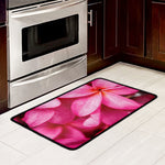 Pink Plumeria Flower Print Kitchen Mat