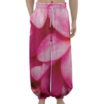 Pink Plumeria Flower Print Lantern Pants