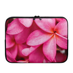 Pink Plumeria Flower Print Laptop Sleeve