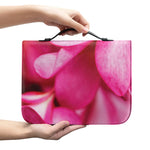 Pink Plumeria Flower Print Leather Bible Cover
