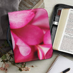 Pink Plumeria Flower Print Leather Bible Cover