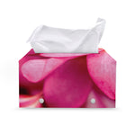 Pink Plumeria Flower Print Leather Tissue Box Cover