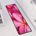 Pink Plumeria Flower Print Long Kitchen Mat
