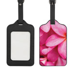 Pink Plumeria Flower Print Luggage Tag