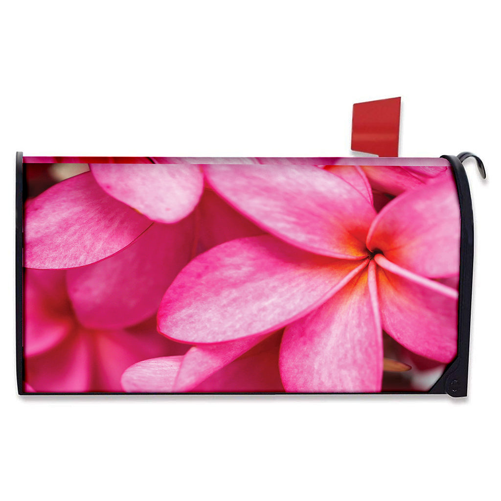 Pink Plumeria Flower Print Mailbox Cover