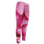 Pink Plumeria Flower Print Men's Compression Pants