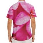 Pink Plumeria Flower Print Men's Deep V-Neck Shirt