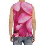 Pink Plumeria Flower Print Men's Fitness Tank Top