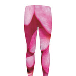 Pink Plumeria Flower Print Men's leggings