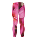 Pink Plumeria Flower Print Men's leggings