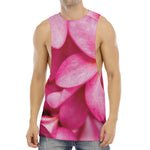 Pink Plumeria Flower Print Men's Muscle Tank Top