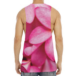 Pink Plumeria Flower Print Men's Muscle Tank Top