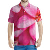 Pink Plumeria Flower Print Men's Polo Shirt