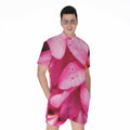 Pink Plumeria Flower Print Men's Romper
