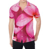 Pink Plumeria Flower Print Men's Shirt