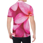 Pink Plumeria Flower Print Men's Shirt