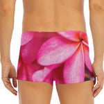 Pink Plumeria Flower Print Men's Short Boxer Briefs