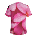 Pink Plumeria Flower Print Men's Sports T-Shirt